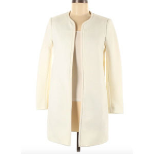 H&M | Ivory Waffle Mid-Length Spring Jacket Coat 6